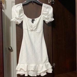 Windsor Looking Like A Day Dream Eyelet Lace Mini White Dress